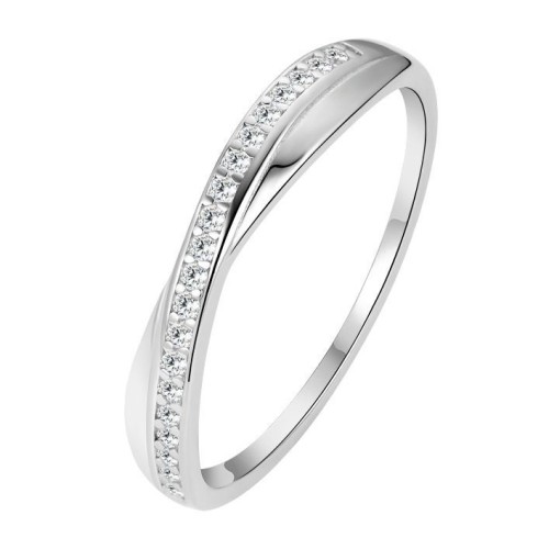 Stříbrný prsten se zirkony (0,98 g, 52)