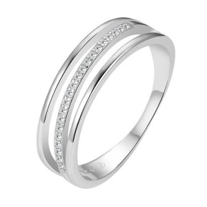 Stříbrný prsten se zirkony