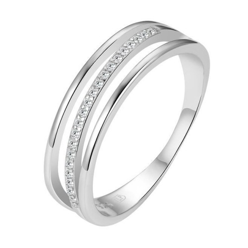 Stříbrný prsten se zirkony (2,01 g, 55)