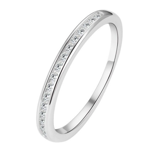 Stříbrný prsten se zirkony (1,35 g, 52)