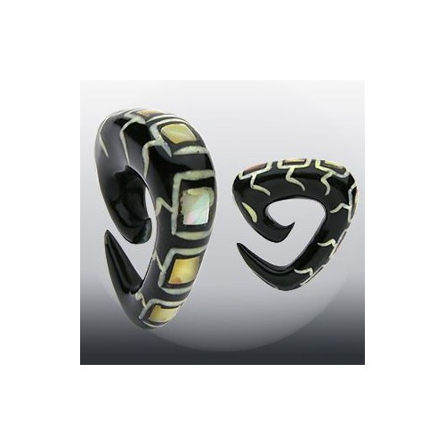 Plug exotické dřevo zdobené perletí HWPMBS2 (6 mm)