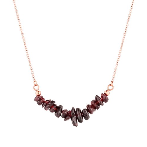 Náhrdelník s kamenem garnet 42037.3 ocel