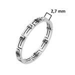 Ocelový prsten řecký klíč, vel. 52