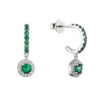 Stříbrné náušnice se zelenými zirkony 11794.3 emerald