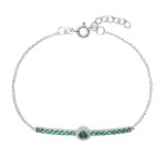 Stříbrný náramek se zelenými zirkony 13116.3 emerald