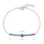 Stříbrný náramek se zelenými zirkony 13116.3 emerald