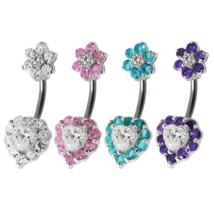 Stříbrný piercing do pupíku