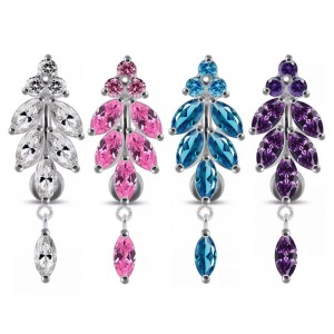 Stříbrný piercing do pupíku