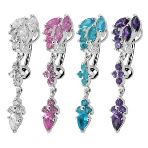 Stříbrný piercing do pupíku