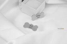 Ocelová psí známka - kost, vel. S