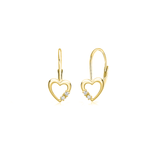 Stříbrné zlacené náušnice srdíčka