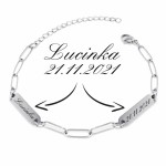 Personalizovaný ocelový náramek se dvěma destičkami