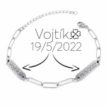 Personalizovaný ocelový náramek se dvěma destičkami