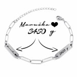 Personalizovaný ocelový náramek se dvěma destičkami