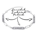 Personalizovaný ocelový náramek se třemi destičkami