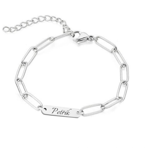 Personalizovaný ocelový náramek s destičkou