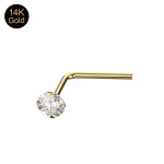 Zlatý piercing do nosu, MOISSANIT, Au 585/1000