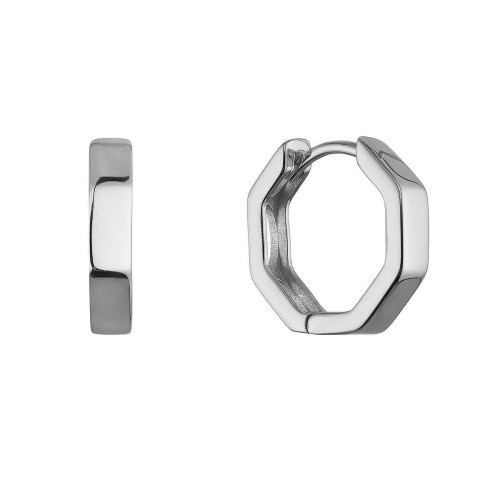 Stříbrné náušnice hranaté kruhy 61102