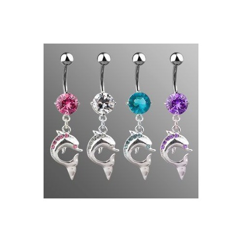 Piercing do pupíku delfín (čirá)