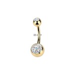 Zlacený piercing do pupíku banánek - TITAN