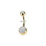 Zlacený piercing do pupíku banánek - TITAN (1,6 x 10 x 4/6)