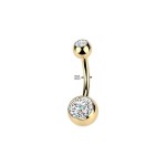 Zlacený piercing do pupíku banánek - TITAN (1,6 x 12 x 5/8)