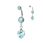 Piercing do pupíku - srdíčko (růžová)