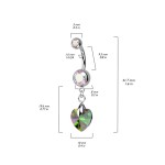 Piercing do pupíku - srdíčko (růžová)