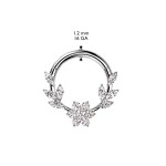 Zlacený ocelový septum piercing kytička s lístky (1,2 x 8 mm)