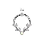 Ocelový septum piercing větévka s lístky