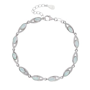 Stříbrný náramek s opálem
