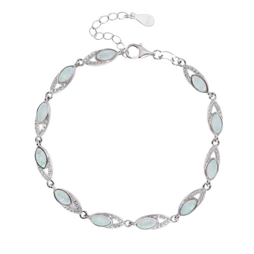 Stříbrný náramek s opálem