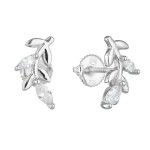 Stříbrné náušnice pecka se zirkonem v bílé barvě 11294.1