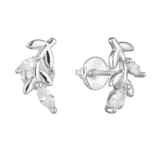 Stříbrné náušnice pecka se zirkonem v bílé barvě 11294.1