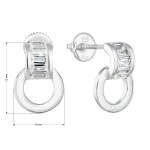 Stříbrné náušnice visací se zirkonem v bílé barvě 11257.1