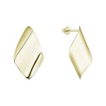 Pozlacené stříbrné náušnice lesklé kosočtverce 61082