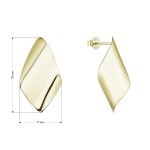 Pozlacené stříbrné náušnice lesklé kosočtverce 61082