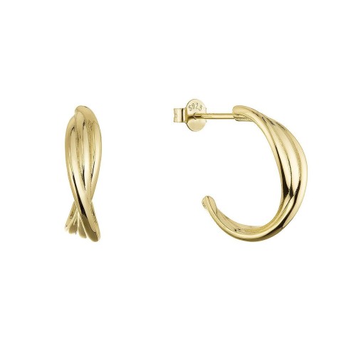 Pozlacené stříbrné náušnice zapletené kroužky 61114