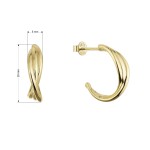 Pozlacené stříbrné náušnice zapletené kroužky 61114