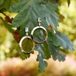 Stříbrné náušnice visací kruh a zirkon 11725.1