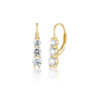 Stříbrné zlacené náušnice se zirkony