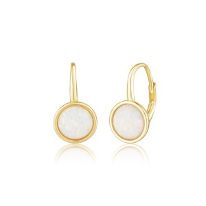 Stříbrné zlacené náušnice s opálem