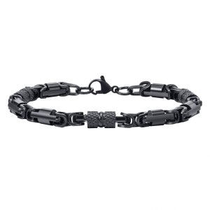 Pánský černý ocelový náramek