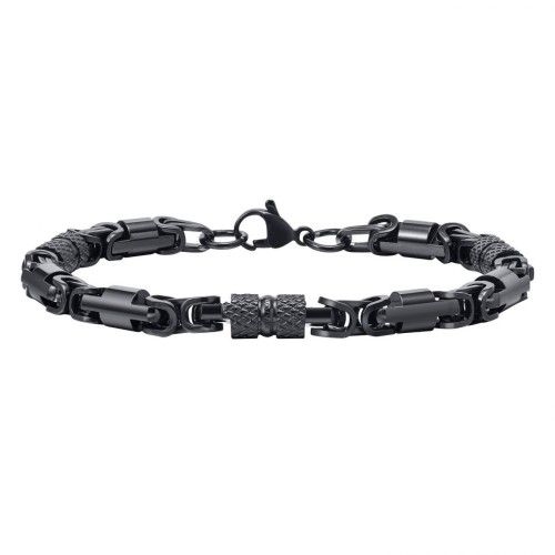 Pánský černý ocelový náramek