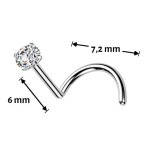 Luxusní piercing do nosu s Moissanit 0.11ct (3mm), TITAN