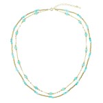 Pozlacený náhrdelník s amazonity 12183.3