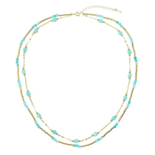 Pozlacený náhrdelník s amazonity 12183.3