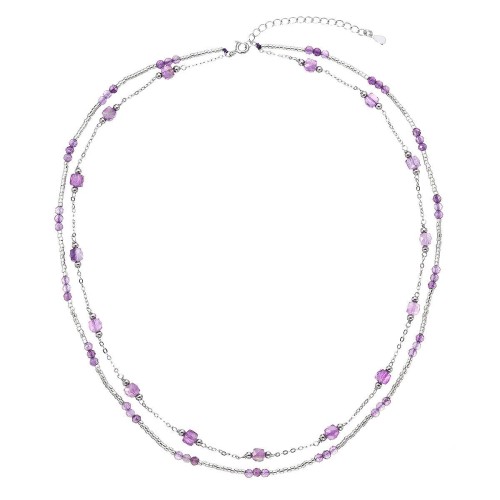 Stříbrný náhrdelník s ametysty 12183.3