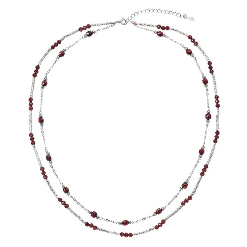 Stříbrný náhrdelník s granáty 12183.3