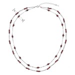 Stříbrný náhrdelník s granáty 12183.3